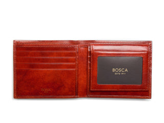 Old Leather Euro Credit Wallet w/ ID Passcase
