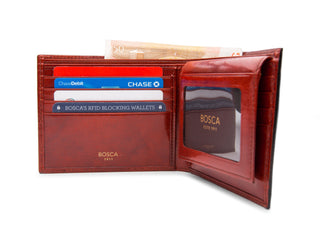 Old Leather Euro Credit Wallet w/ ID Passcase