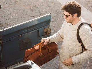 Brown leather Duffel Bag
