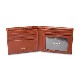 Open Brown Saffiano Executive I.D. Wallet